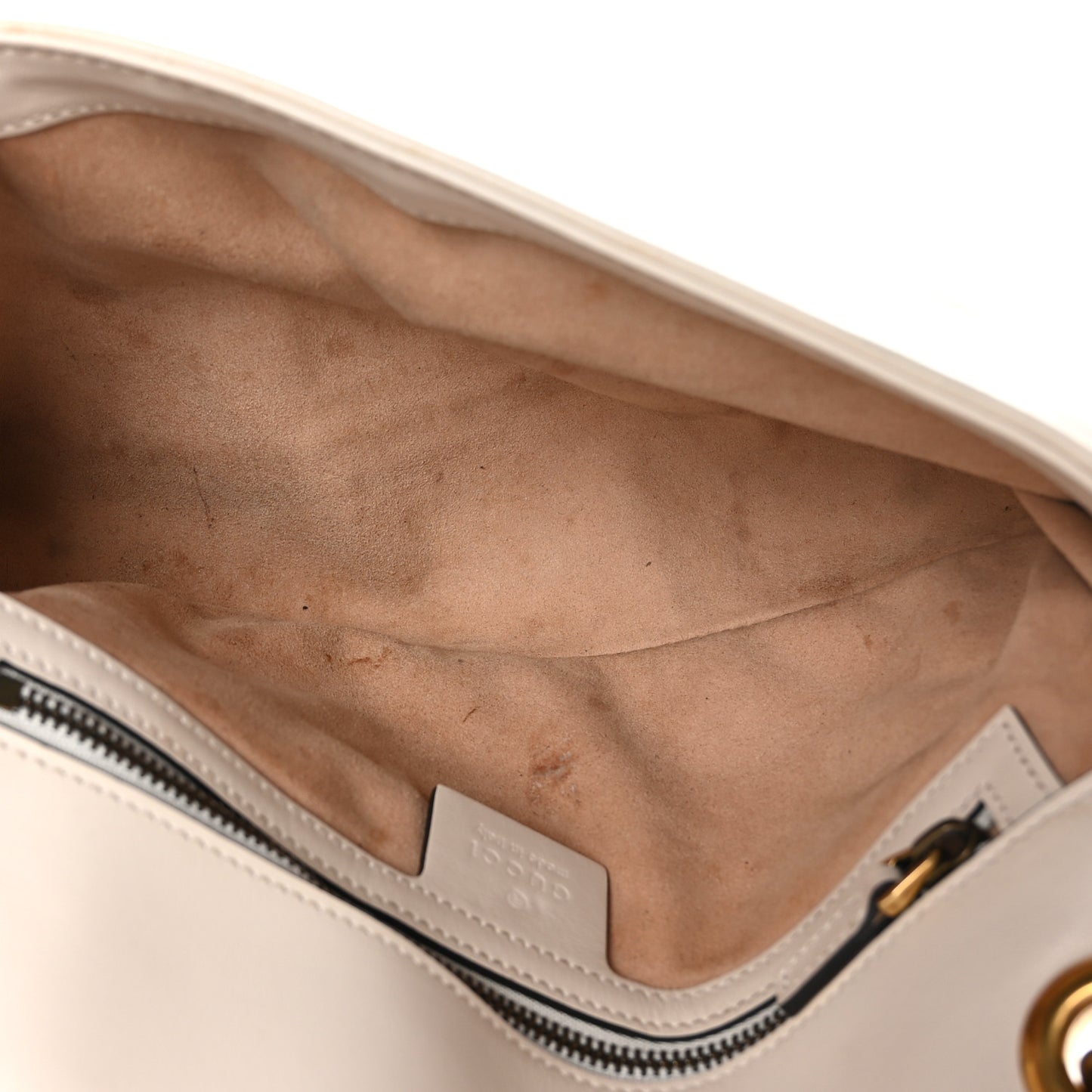 Calfskin Matelasse Small GG Marmont Shoulder Bag White