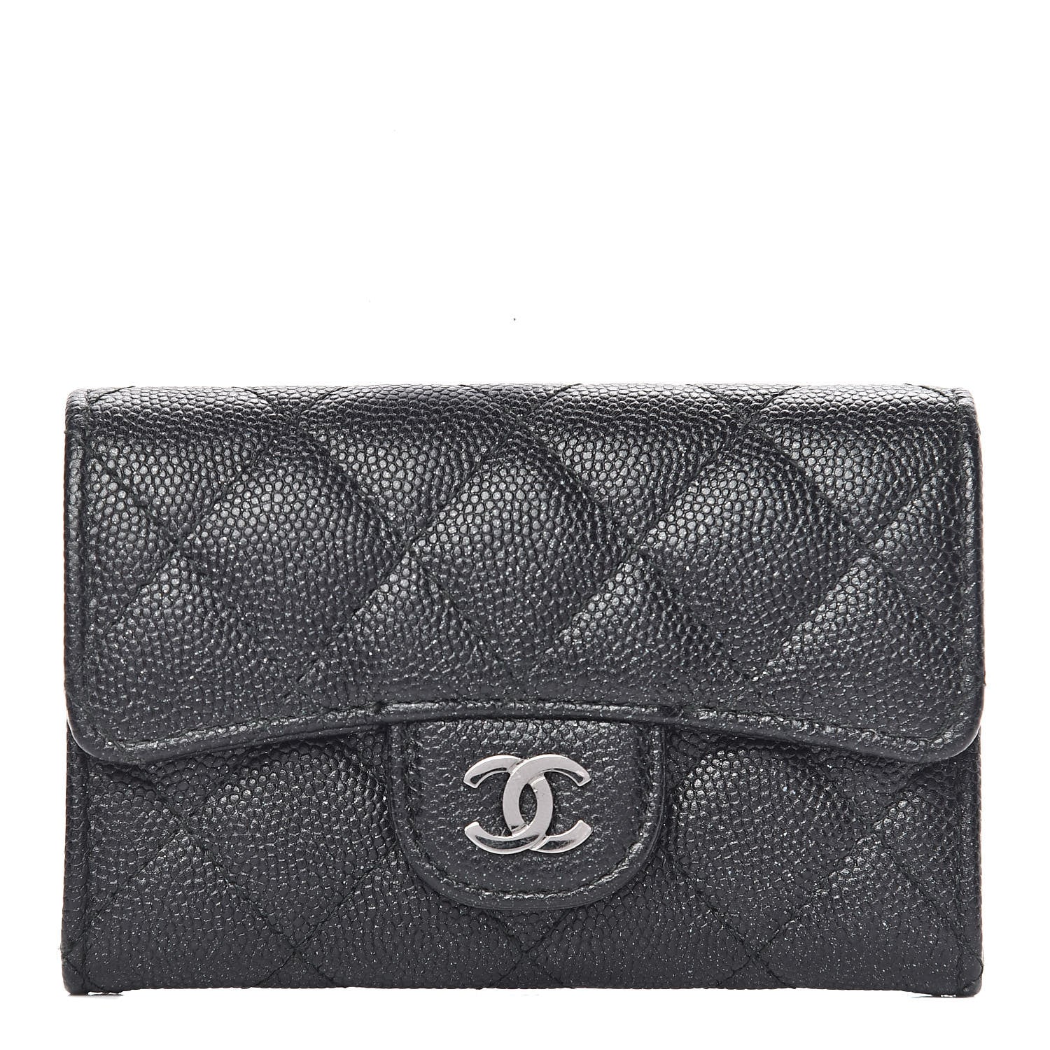 Chanel Iridescent Caviar Flap Quilted Card Holder Black 1 of 11
