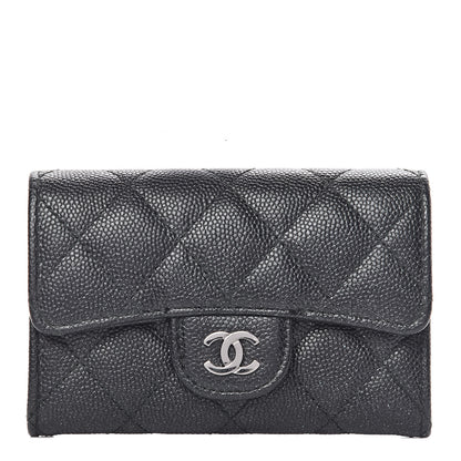 Chanel Iridescent Caviar Flap Quilted Card Holder Black 1 of 11