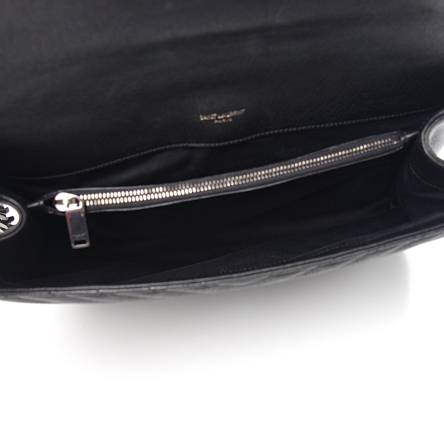 Saint Laurent Sheepskin Matelasse Chevron Monogram Large College Satchel Black 4 of 8