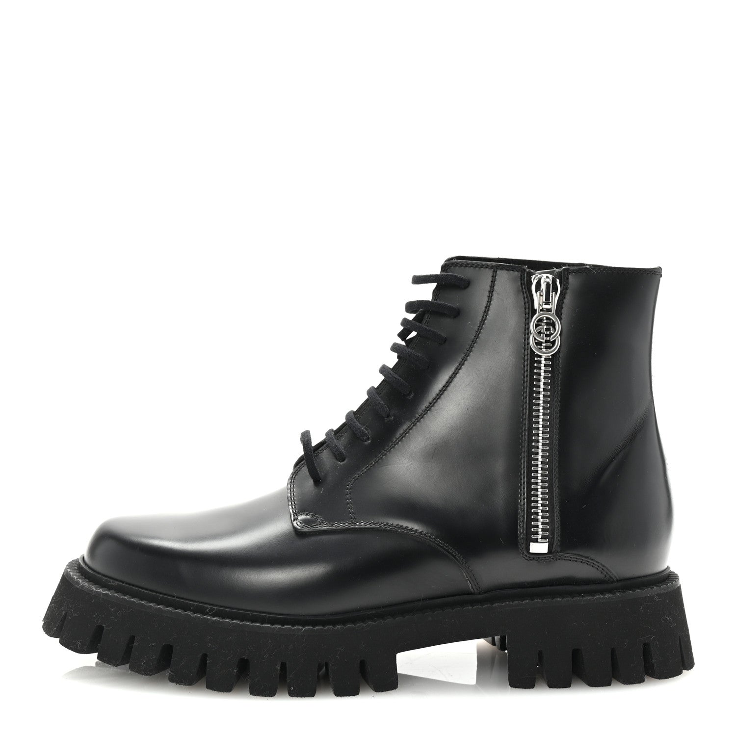 Gucci Calfskin Mens Novo Lug Sole Ankle Boots 9.5 Black 1 of 9