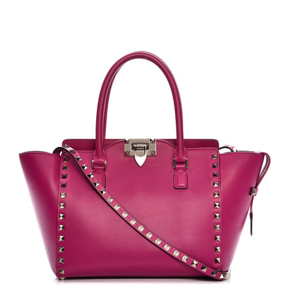 Valentino Garavani Vitello Small Rockstud Double Handle Tote Fuxia 1 of 10