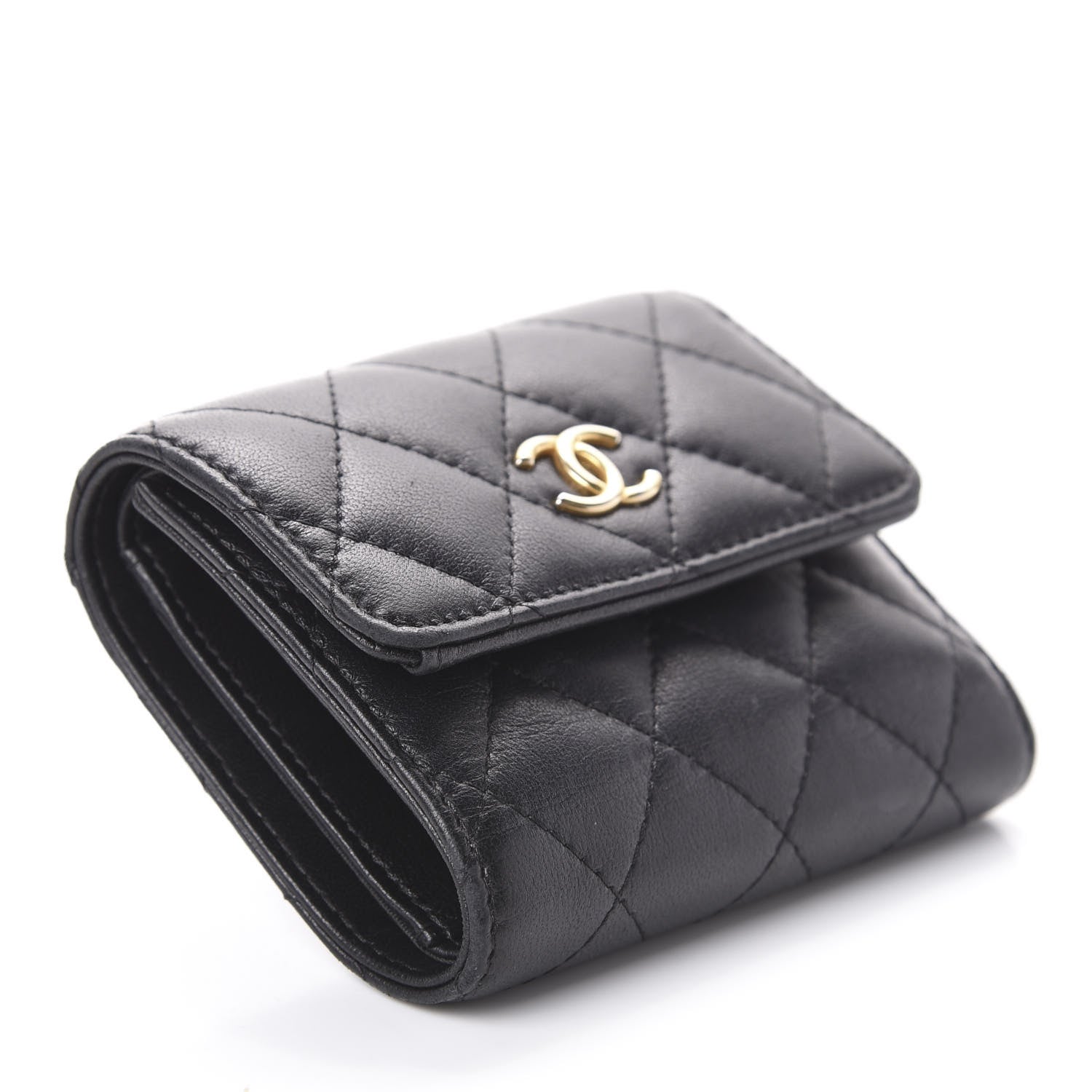 Chanel Quilted Compact Flap Wallet Black 4 of 8