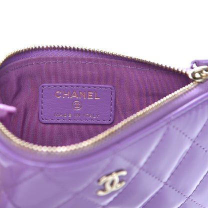 Chanel Patent Quilted Small Cosmetic Case Purple 6 of 10