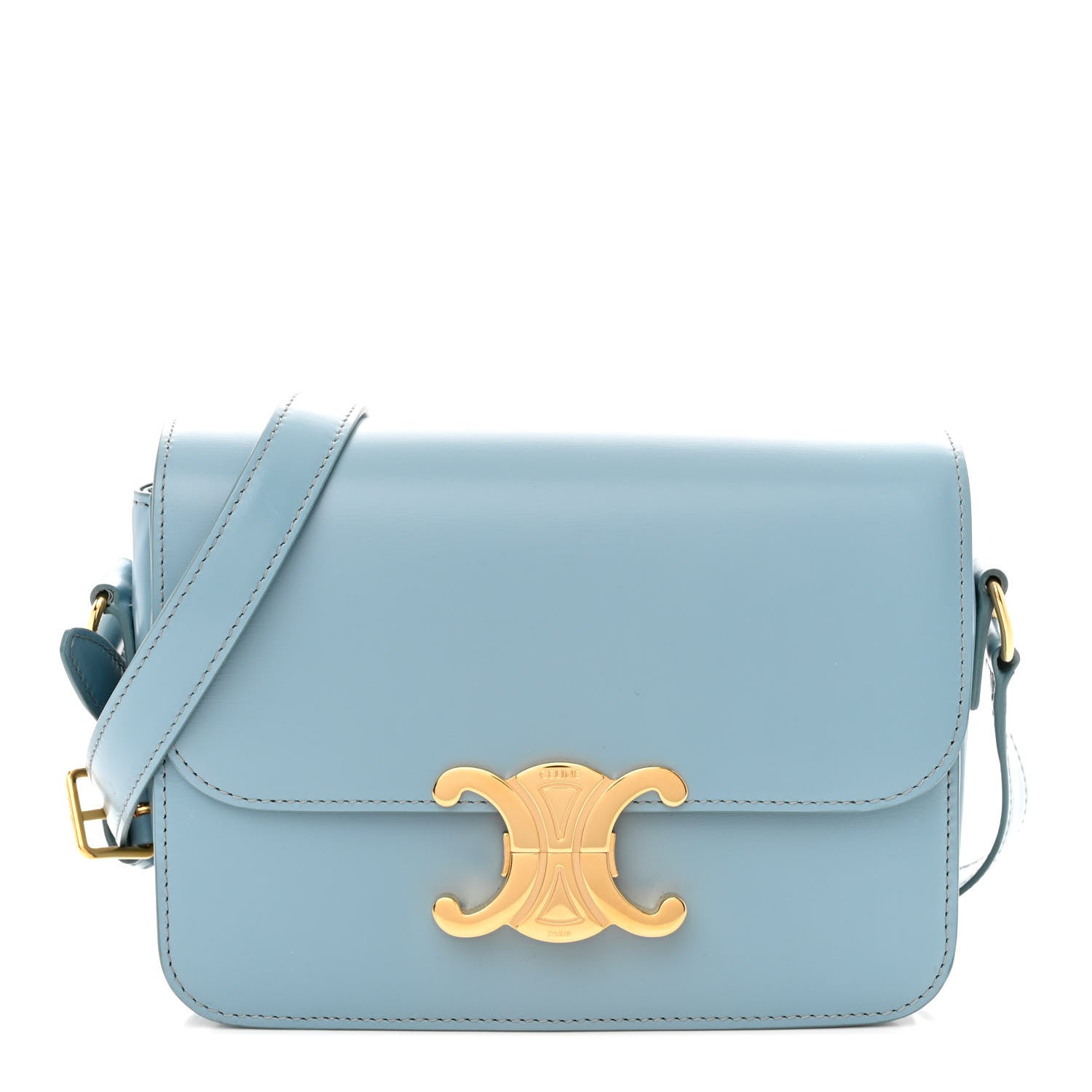 Celine Shiny Calfskin Teen Triomphe California Blue 1 of 10