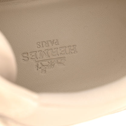 Hermes Calfskin Suede Goatskin Loop Sneakers 37 Beige Galet 8 of 10