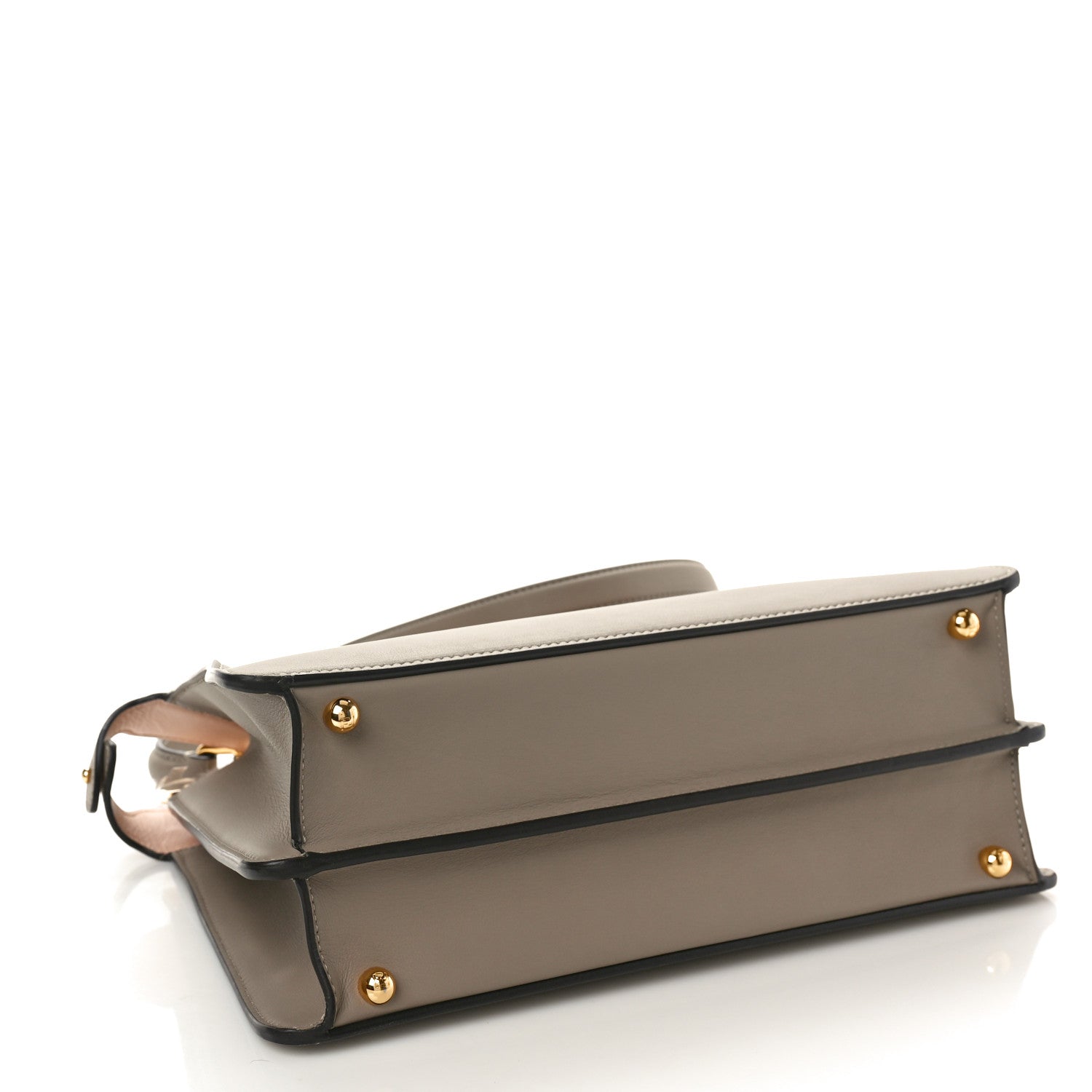 Fendi Vitello Seta Astrakan Intarsio Geometric Medium Peekaboo I SEE U Satchel Tortora 4 of 12