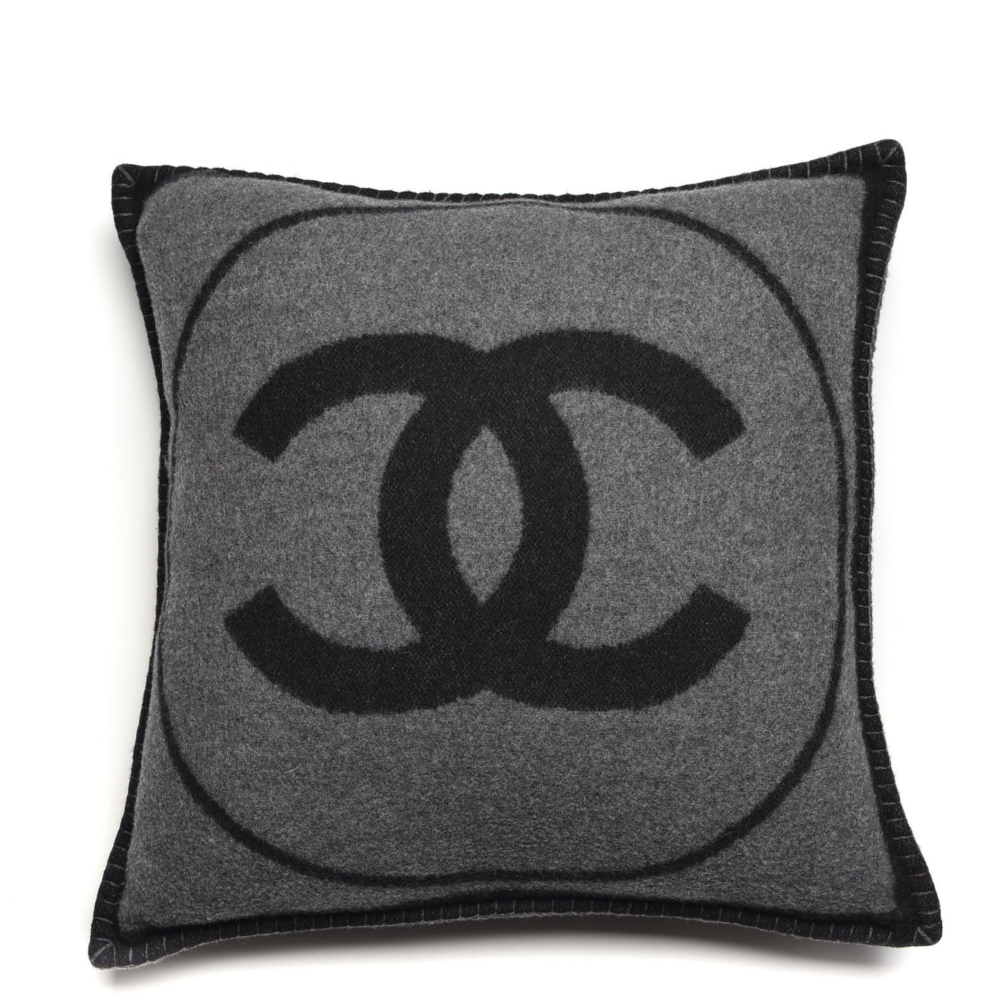 Merino Wool Cashmere CC Pillow Black Grey