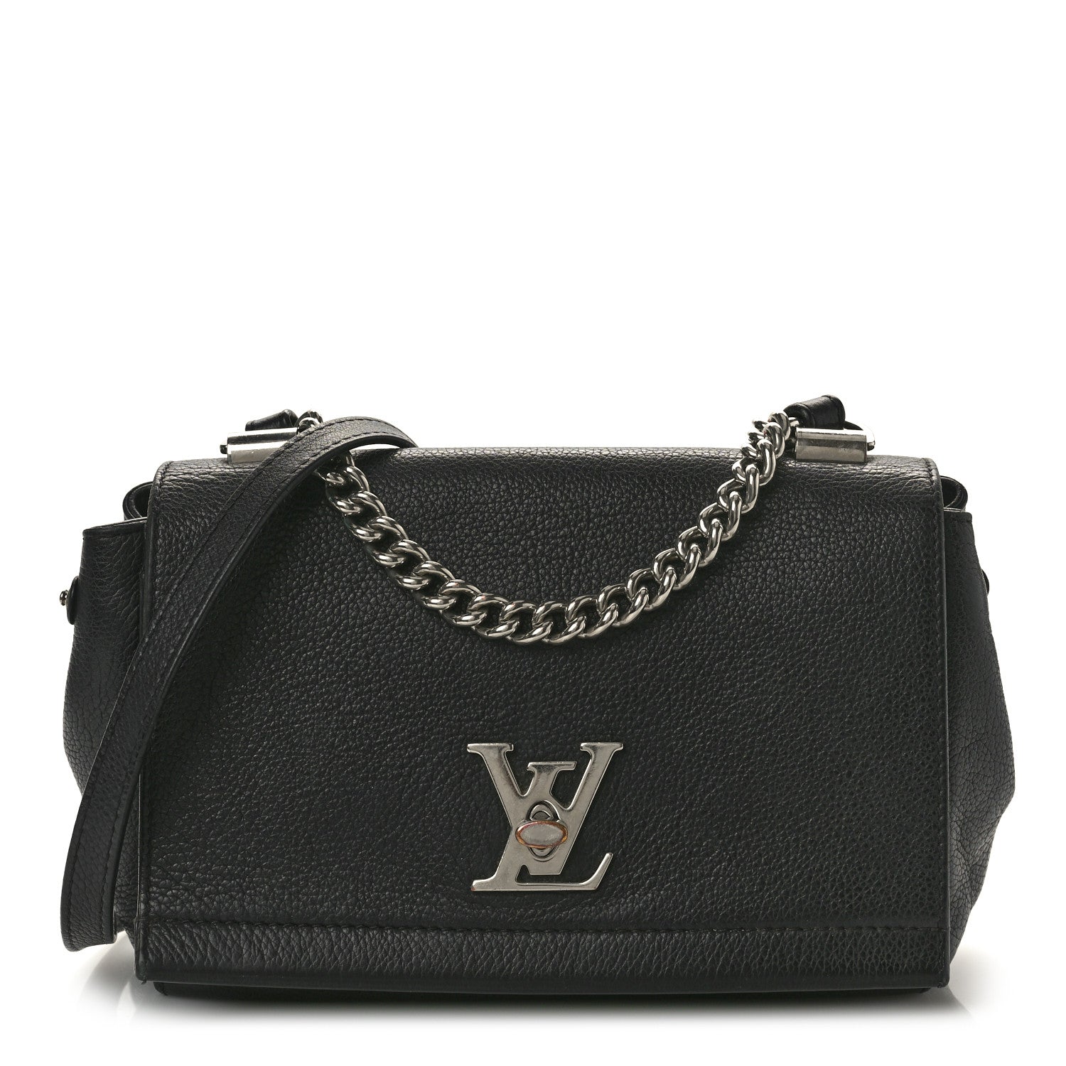 Louis Vuitton Calfskin Lockme II Chain Bag BB Black 1 of 11