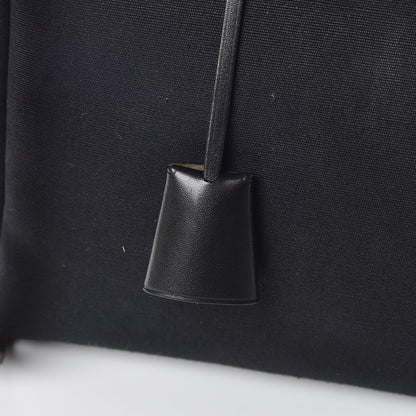 Hermes Vache Calfskin Toile Herbag 30 PM Black Natural 12 of 16