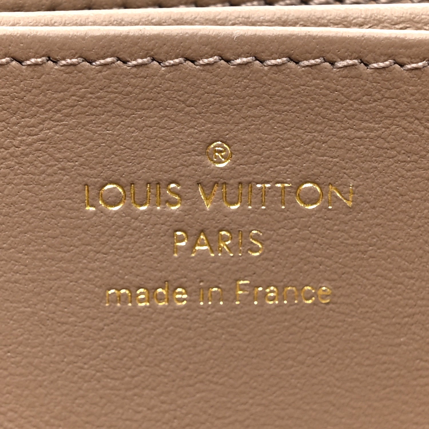 Louis Vuitton Lambskin Embossed Monogram Coussin Zippy Wallet Taupe 8 of 8