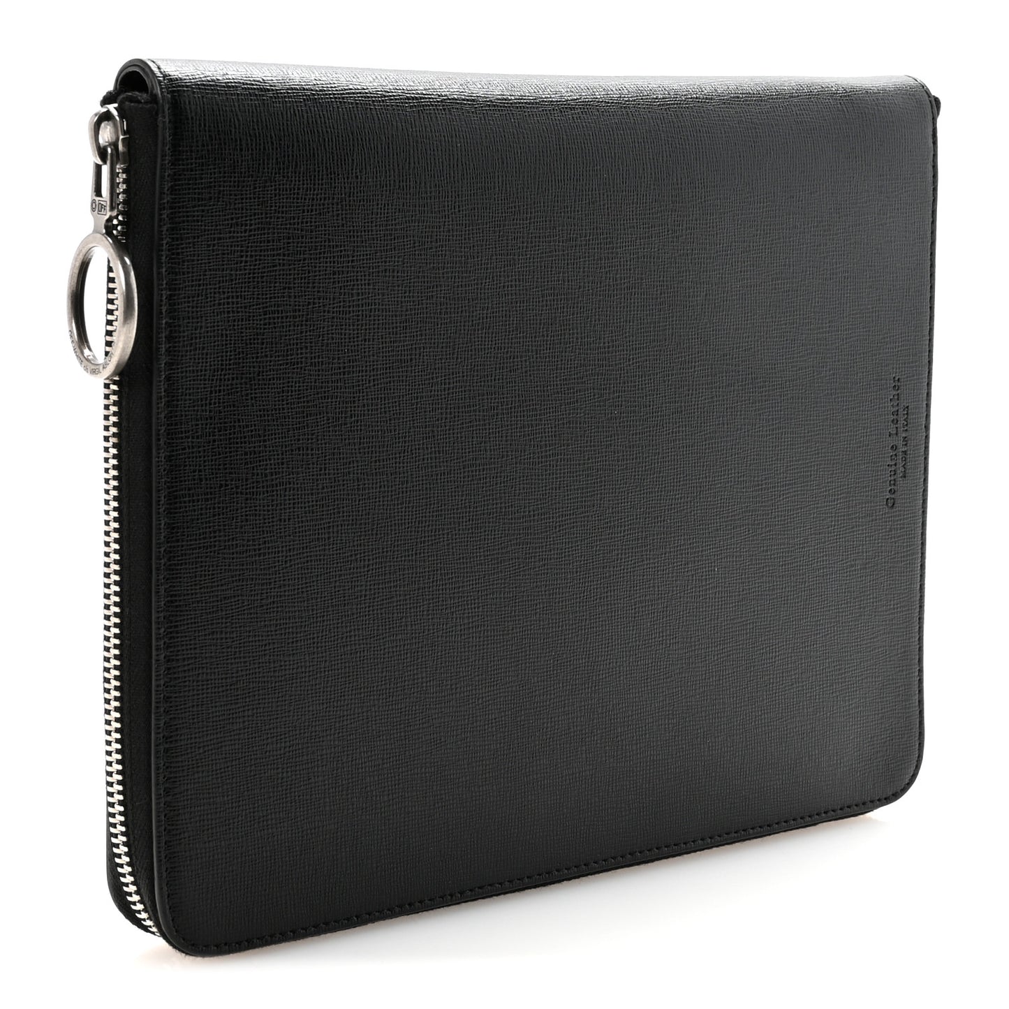 Saffiano Striped Diag Document Holder Black White