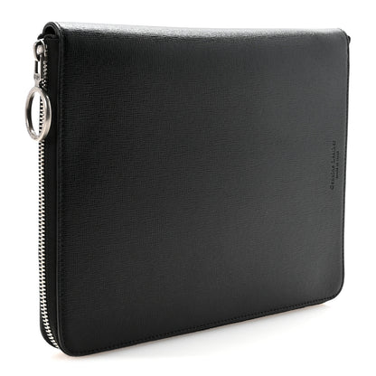 Off-White Saffiano Striped Diag Document Holder Black White 3 of 6