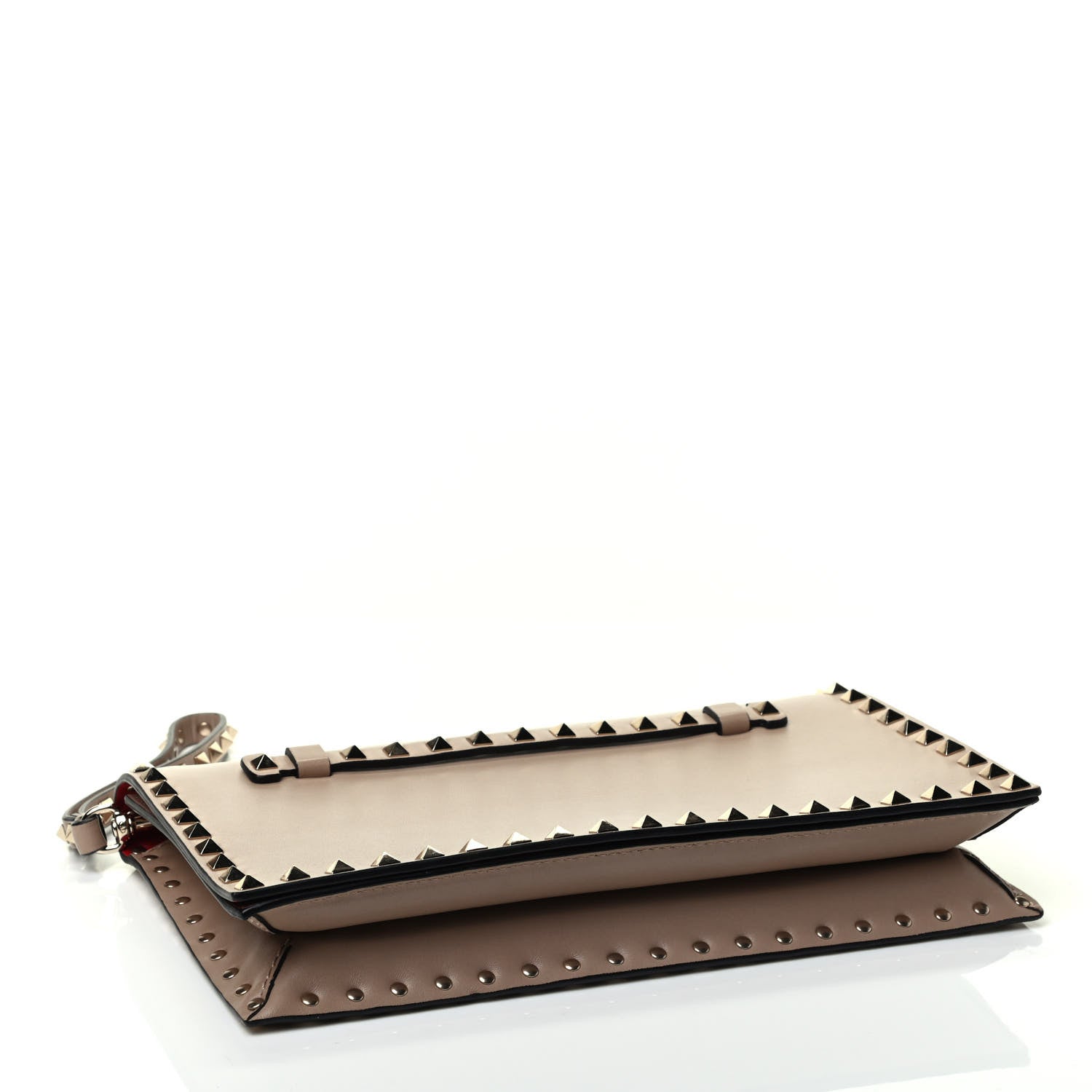 Valentino Garavani Nappa Rockstud Wristlet Clutch Poudre 3 of 4