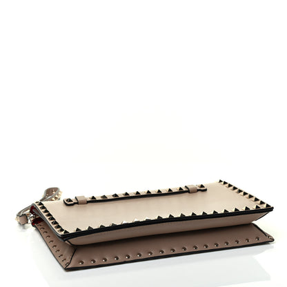 Valentino Garavani Nappa Rockstud Wristlet Clutch Poudre 3 of 4