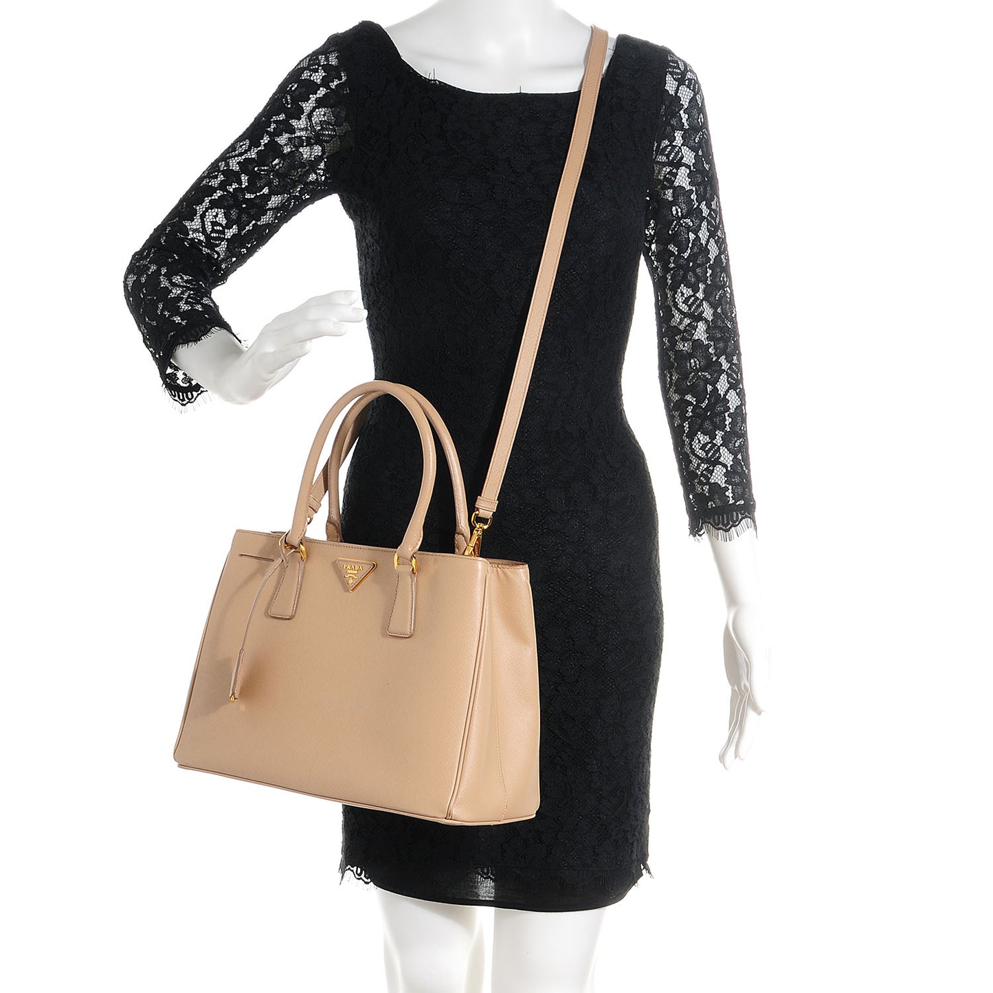 Saffiano Lux Medium Tote Sabbia