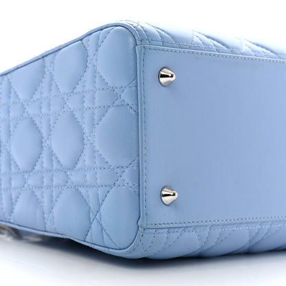 Christian Dior Lambskin Cannage Medium Lady Dior Light Blue 9 of 13