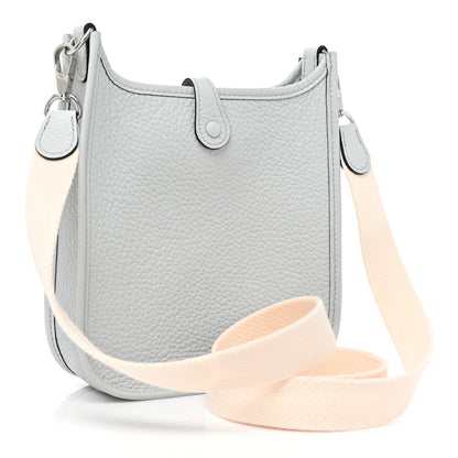 Hermes Taurillon Clemence Amazone Evelyne TPM Bleu Pale Nata 2 of 6