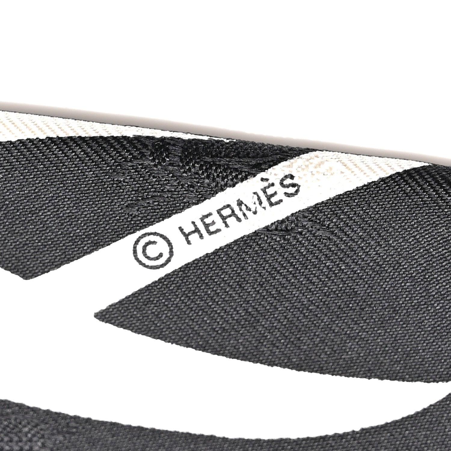 Hermes Silk Calfskin Bouquet Final Fringed Twilly Creme Black 4 of 4