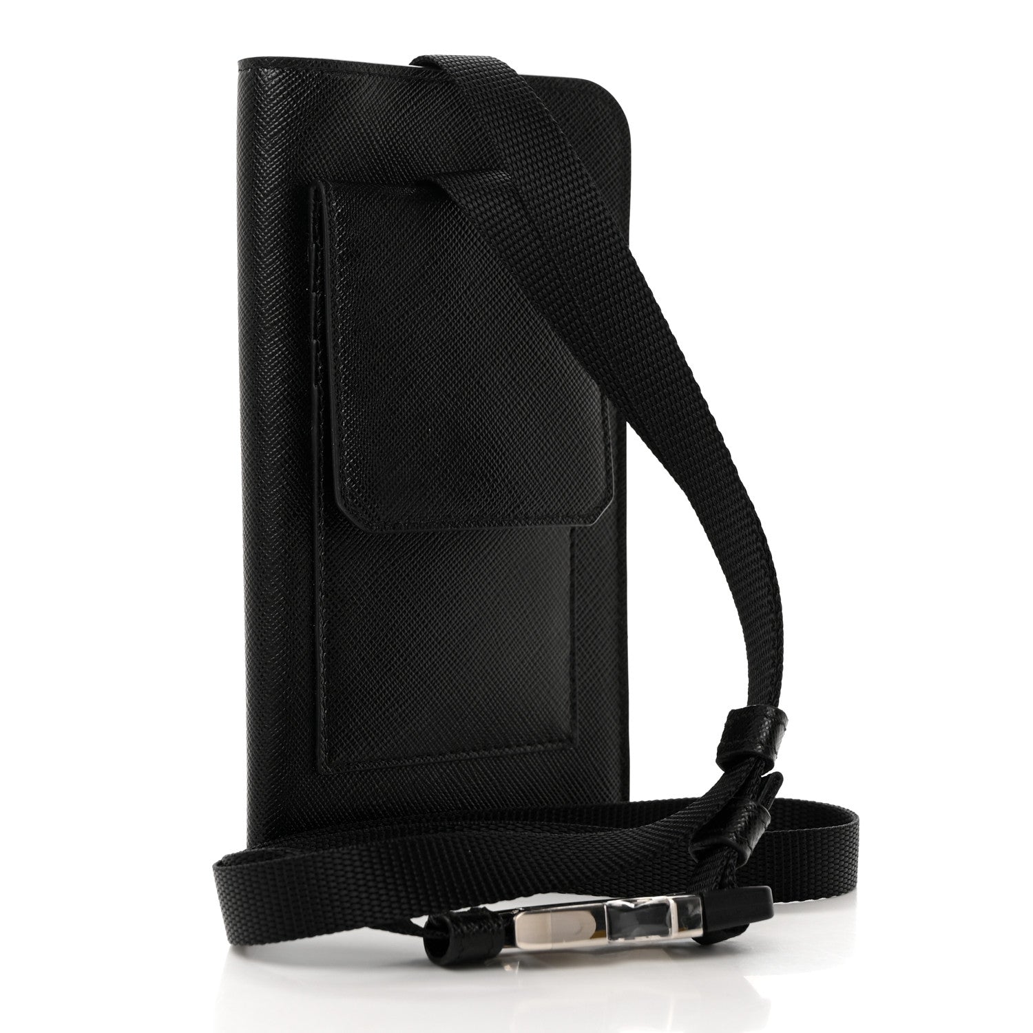 Prada Saffiano Lanyard Card Case Black 3 of 8