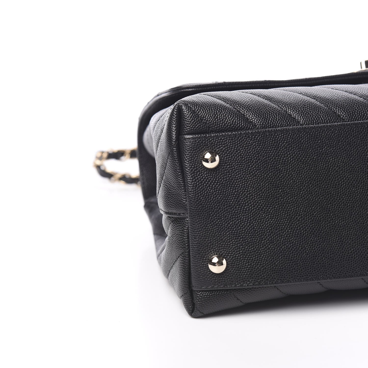 Chanel Caviar Chevron Quilted Small Coco Handle Flap Black 7 of 10