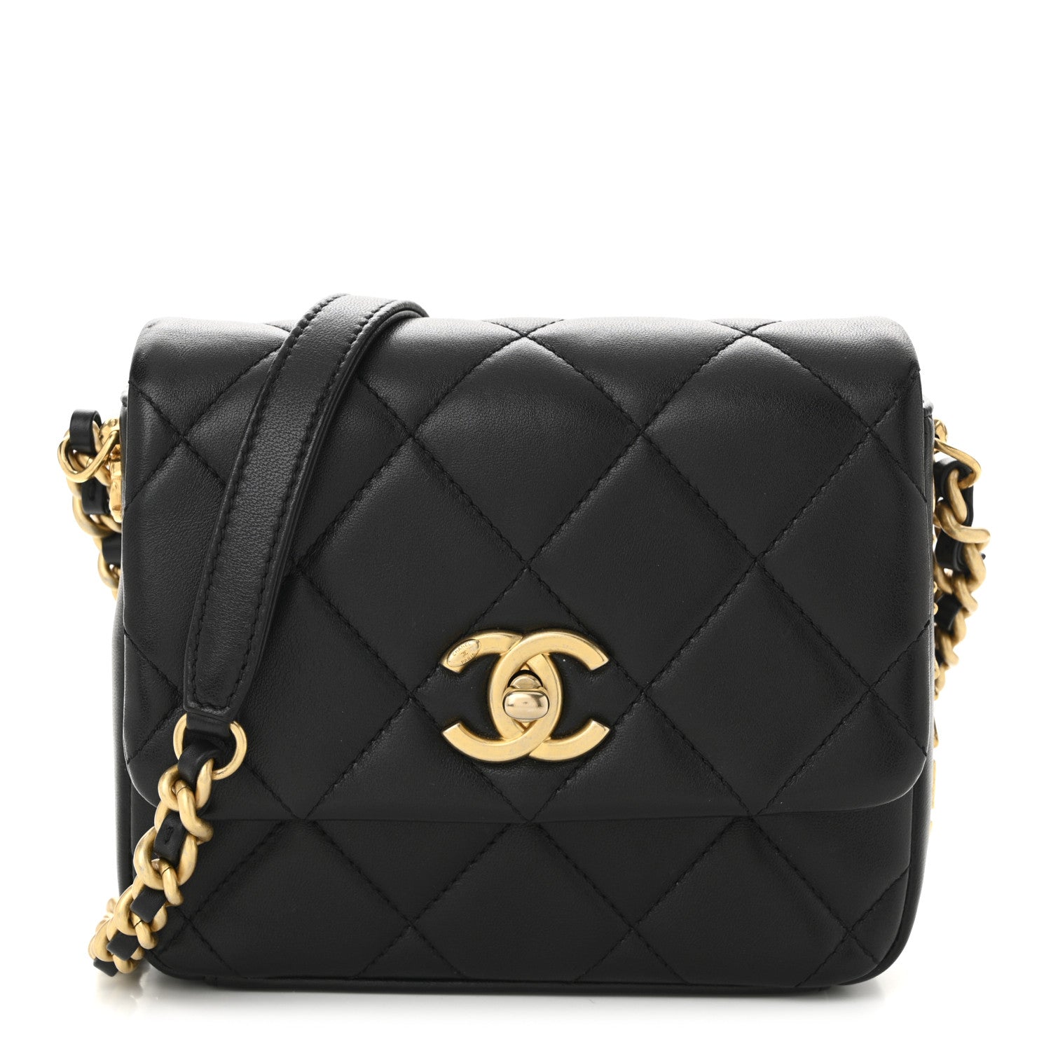 Chanel Lambskin Quilted Mini Side Note Flap Black 1 of 11