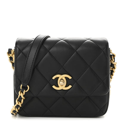 Chanel Lambskin Quilted Mini Side Note Flap Black 1 of 11