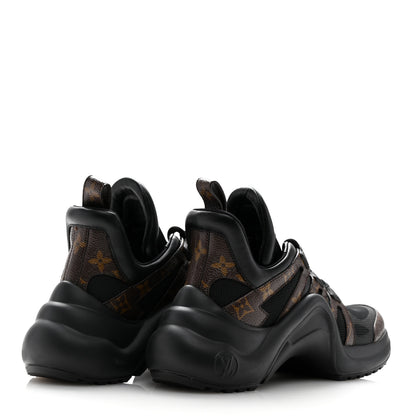 Louis Vuitton Calfskin Patent Monogram LV Archlight Sneakers 37 Black 5 of 9