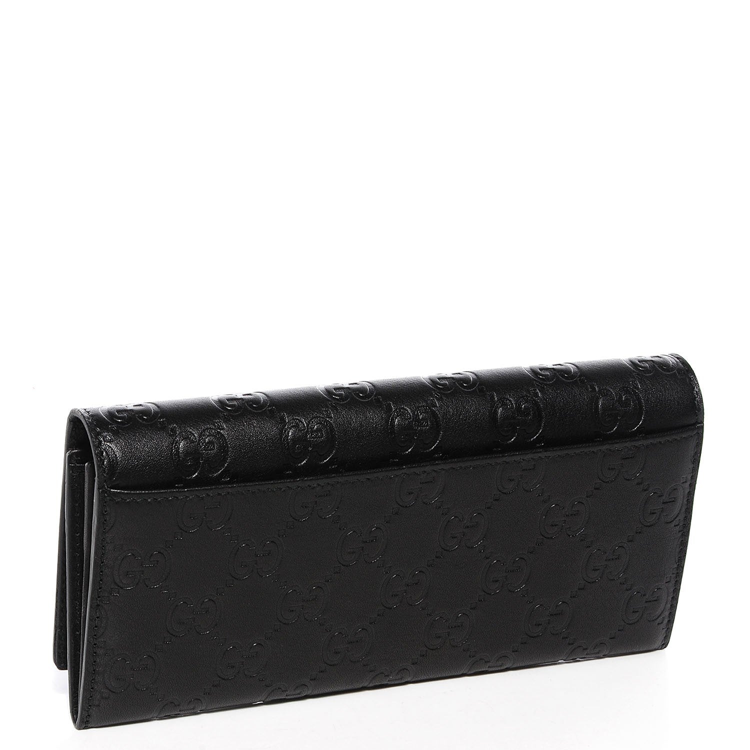 Gucci Guccissima Avel Continental Flap Wallet Black 3 of 8