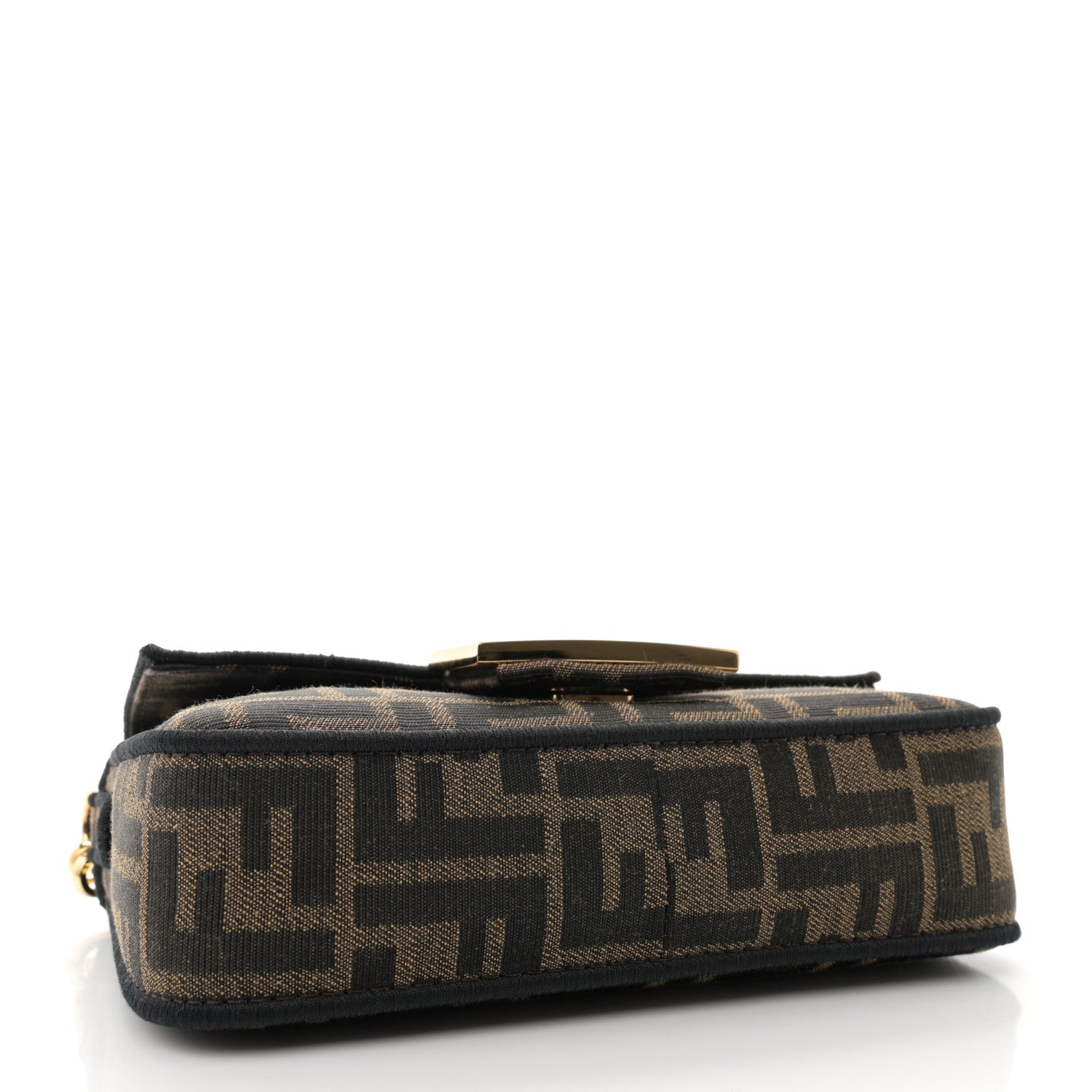 Fendi Fabric Jacquard FF 1974 Mini Baguette Tobacco Moro Black 4 of 10