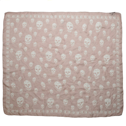 Alexander McQueen Silk Chiffon Skull Scarf Pink 2 of 6
