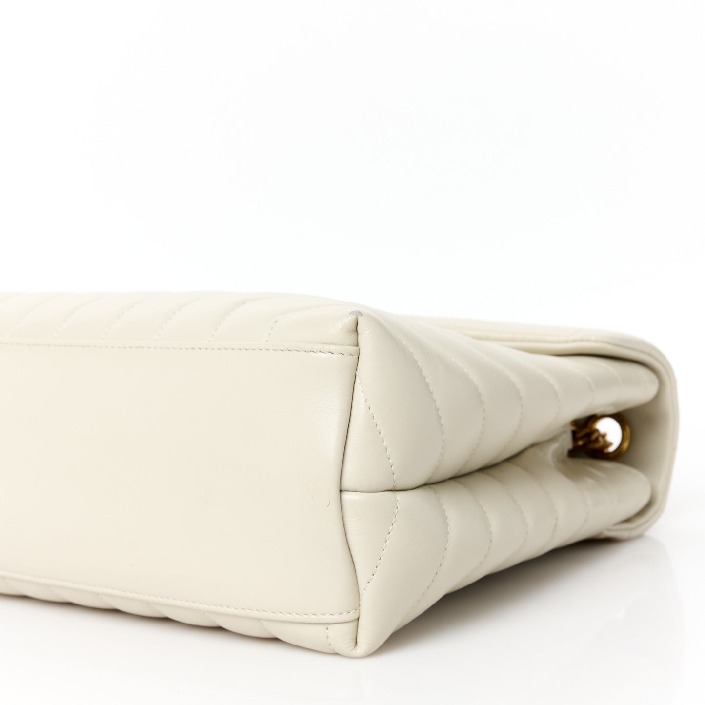 Calfskin Y Quilted Monogram Medium Loulou Chain Satchel Crema Soft