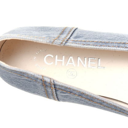 Chanel Denim CC Cap Toe Ballerina Flats 38.5 Light Blue 7 of 12