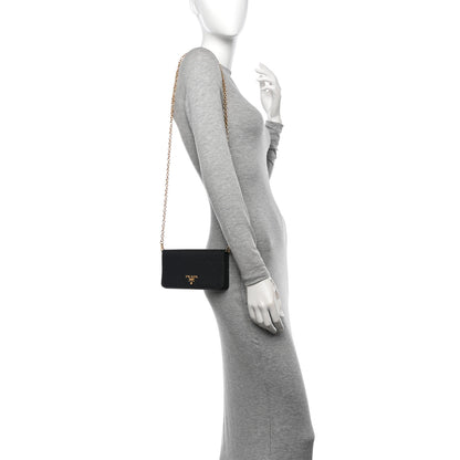 Prada Vitello Daino Mini Chain Bag Black 2 of 10