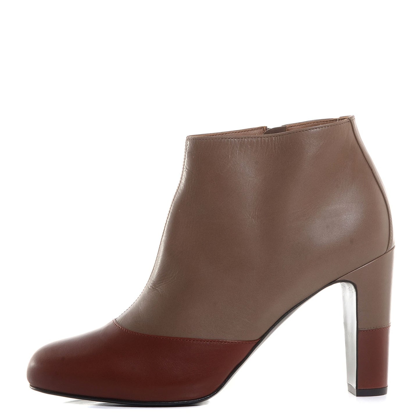 Leather Booties Etoupe Noisette 40
