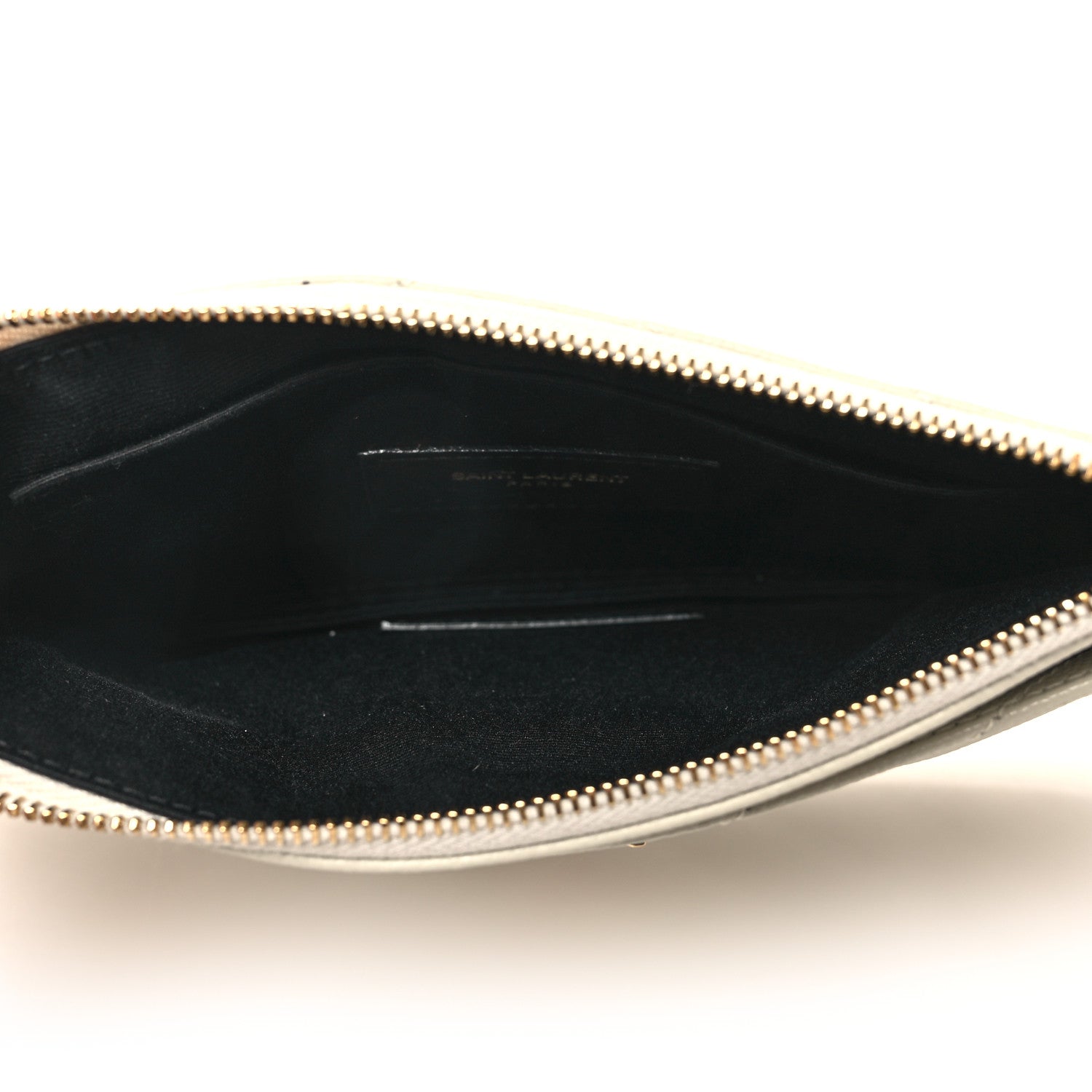 Saint Laurent Grain De Poudre Chevron Monogram Bill Pouch Blanc Vintage 5 of 11
