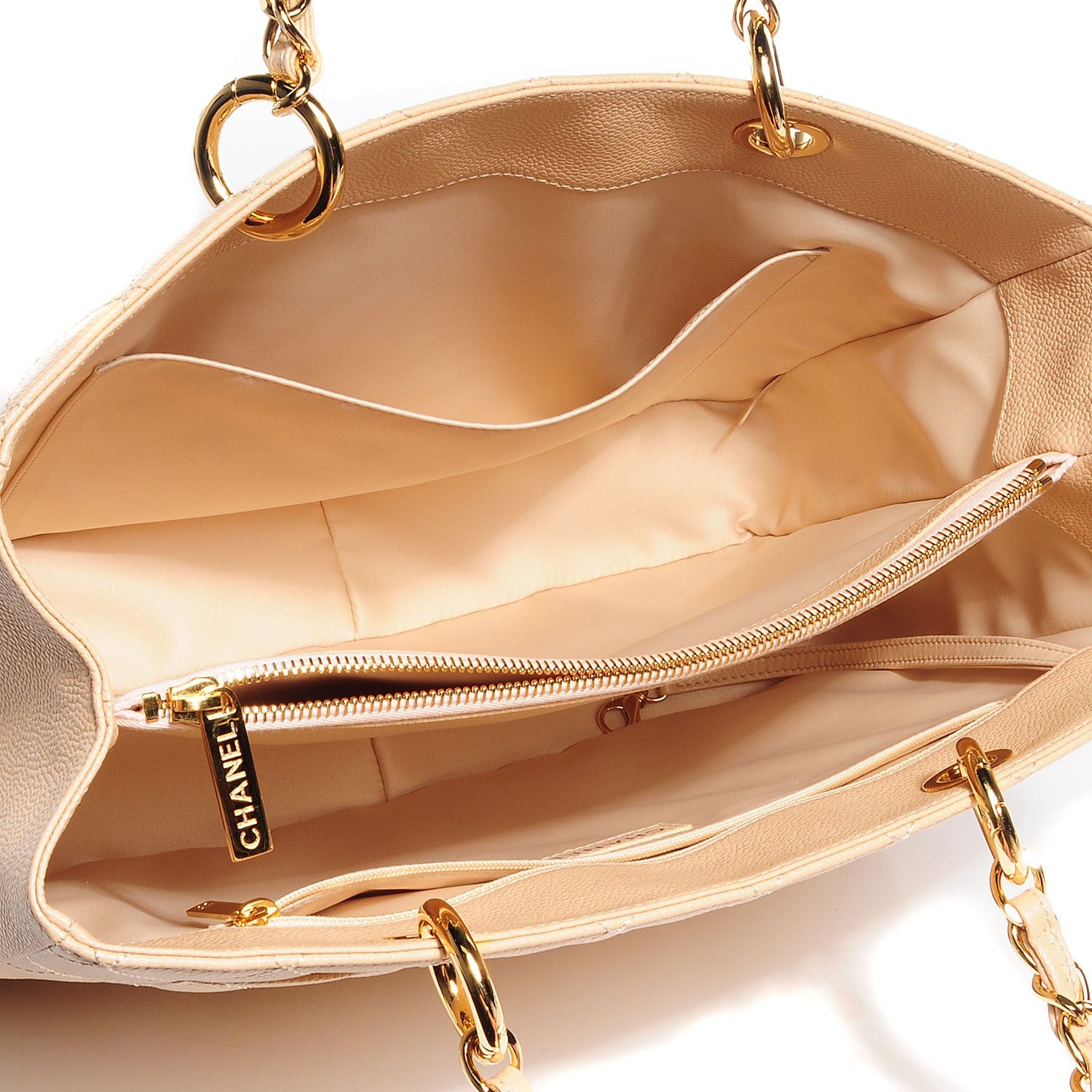 Chanel Caviar Quilted Grand Shopping Tote GST Beige Clair 6 of 8