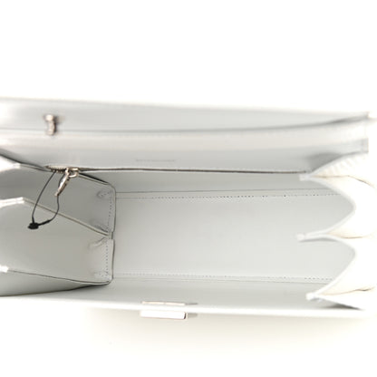 Balenciaga Patent Calfskin Lizard Embossed Medium Ghost Shoulder Bag Optic White 5 of 13