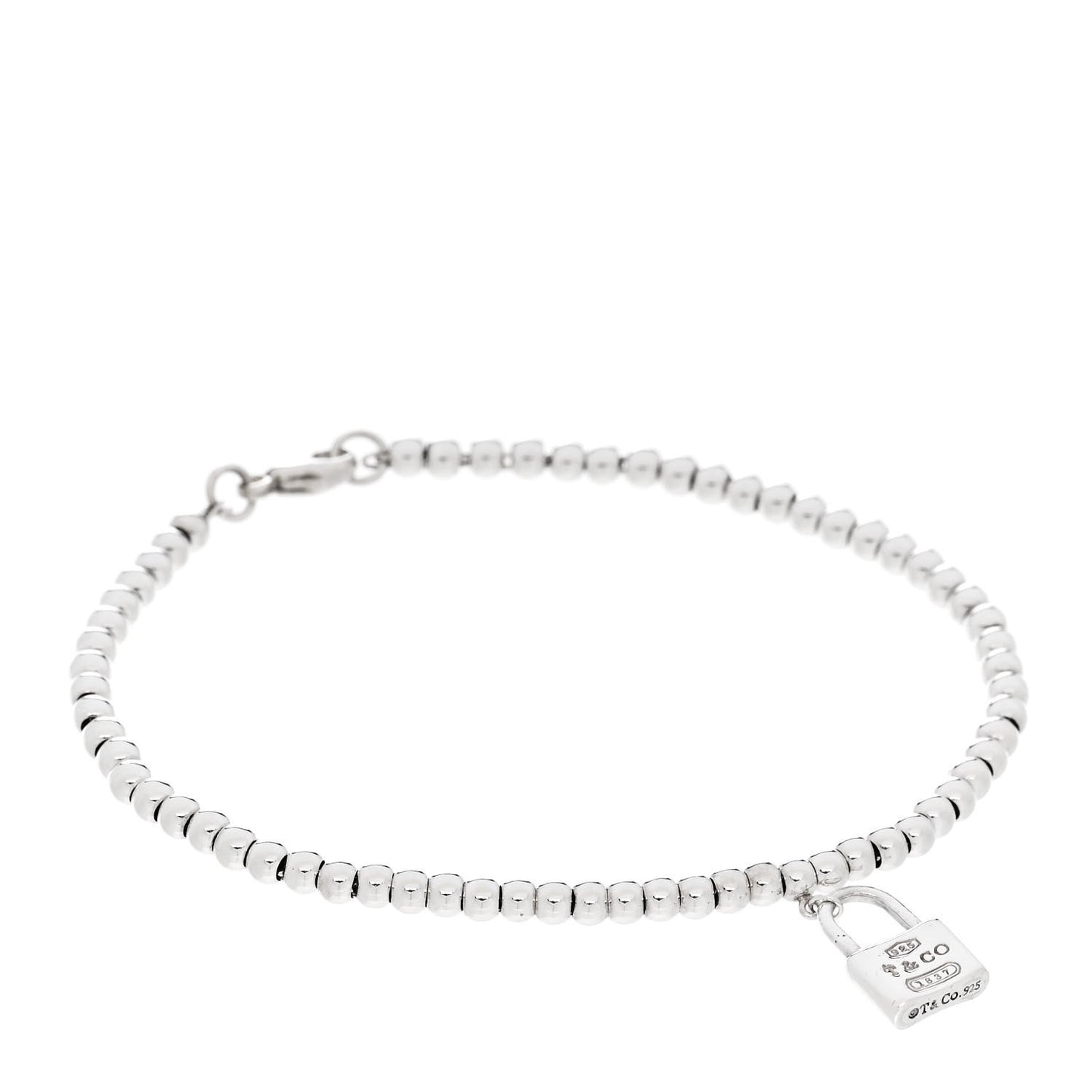 Sterling Silver 1837 Lock Charm Bead Bracelet
