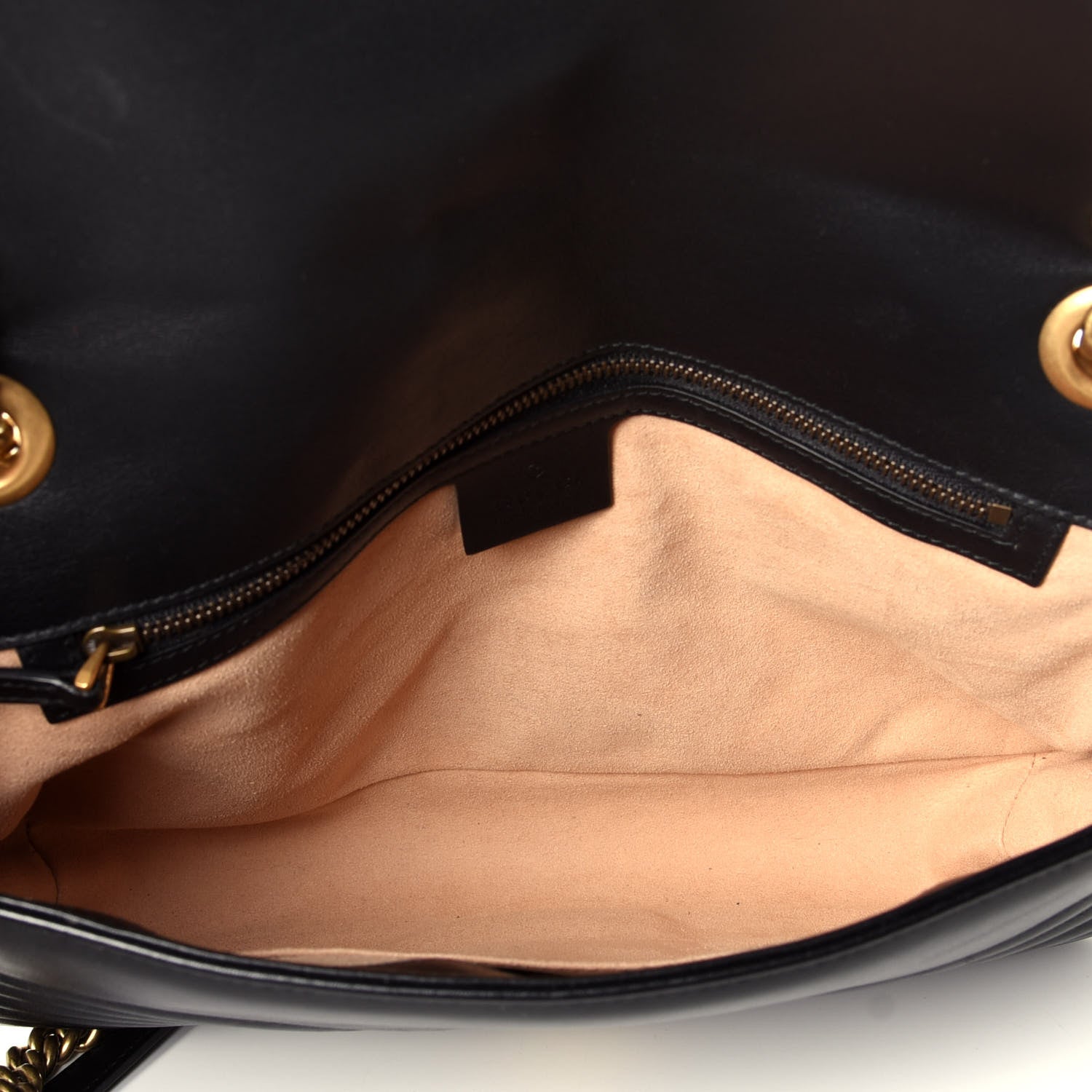 Gucci Calfskin Matelasse Medium GG Marmont Shoulder Bag Black 5 of 9