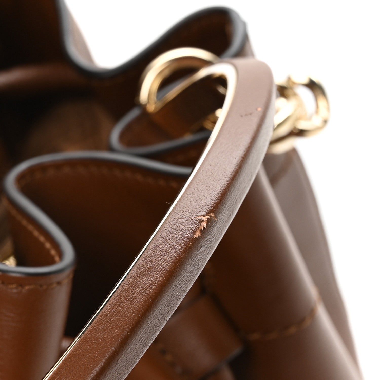Jimmy Choo Smooth Shiny Calfskin Bon Bon Bucket Bag Dark Tan 10 of 10