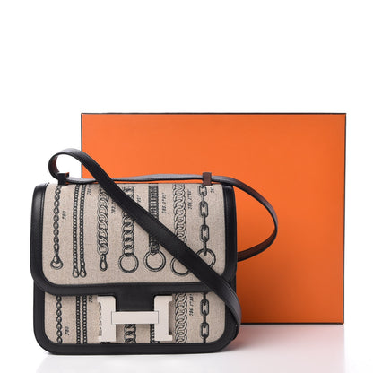 Hermes Swift Toile Dechainee Constance 24 Ficelle Black 8 of 8