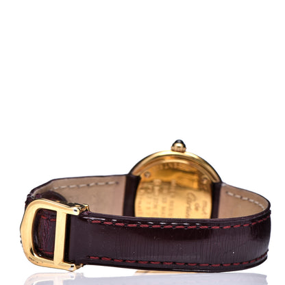 Cartier Sterling Silver Vermeil Calfskin 26mm Must De Cartier Quartz Watch Burgundy 4 of 14