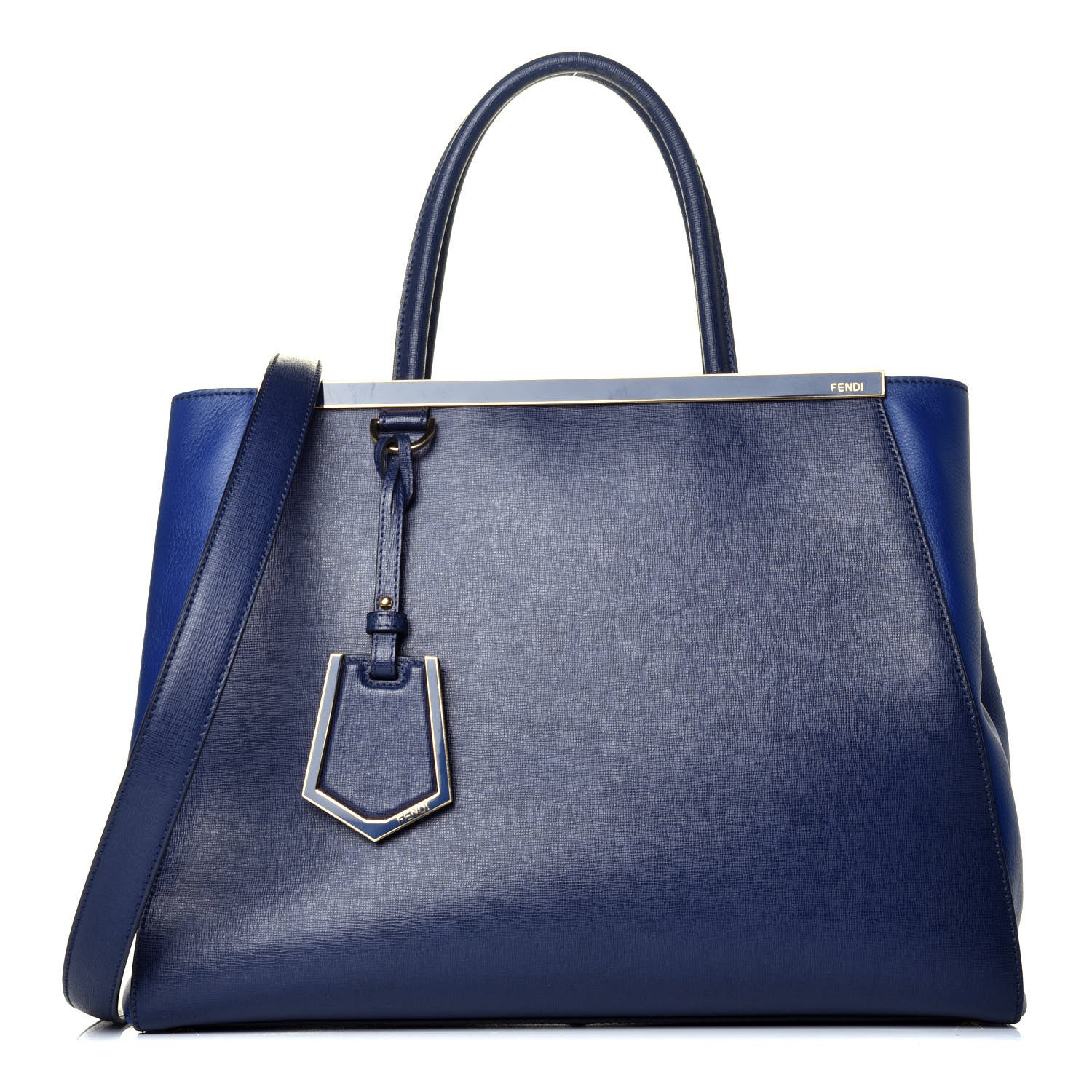 Fendi Vitello Elite Regular 2Jours Tote Blue 1 of 11