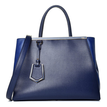 Fendi Vitello Elite Regular 2Jours Tote Blue 1 of 11