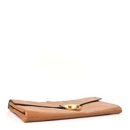 Prada Saffiano Flap Clutch Caramel 4 of 10