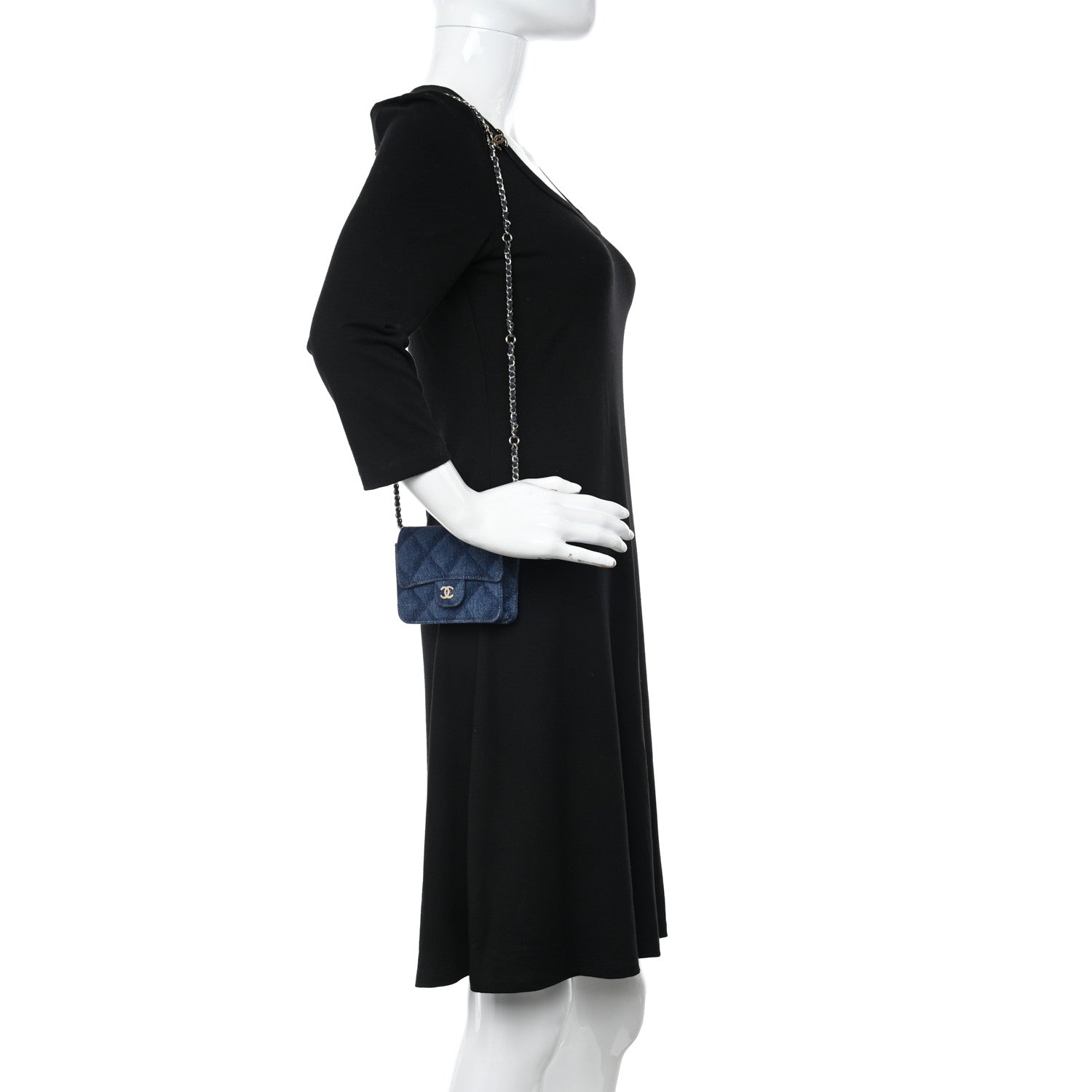 Chanel Denim Printed Belt Bag Dark Blue 2 of 10
