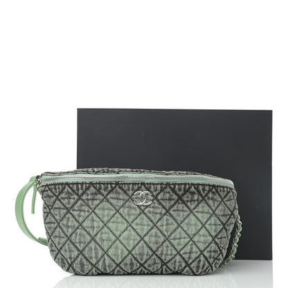 Chanel Denim Quilted Denimpression Waist Bag Green Black 11 of 11