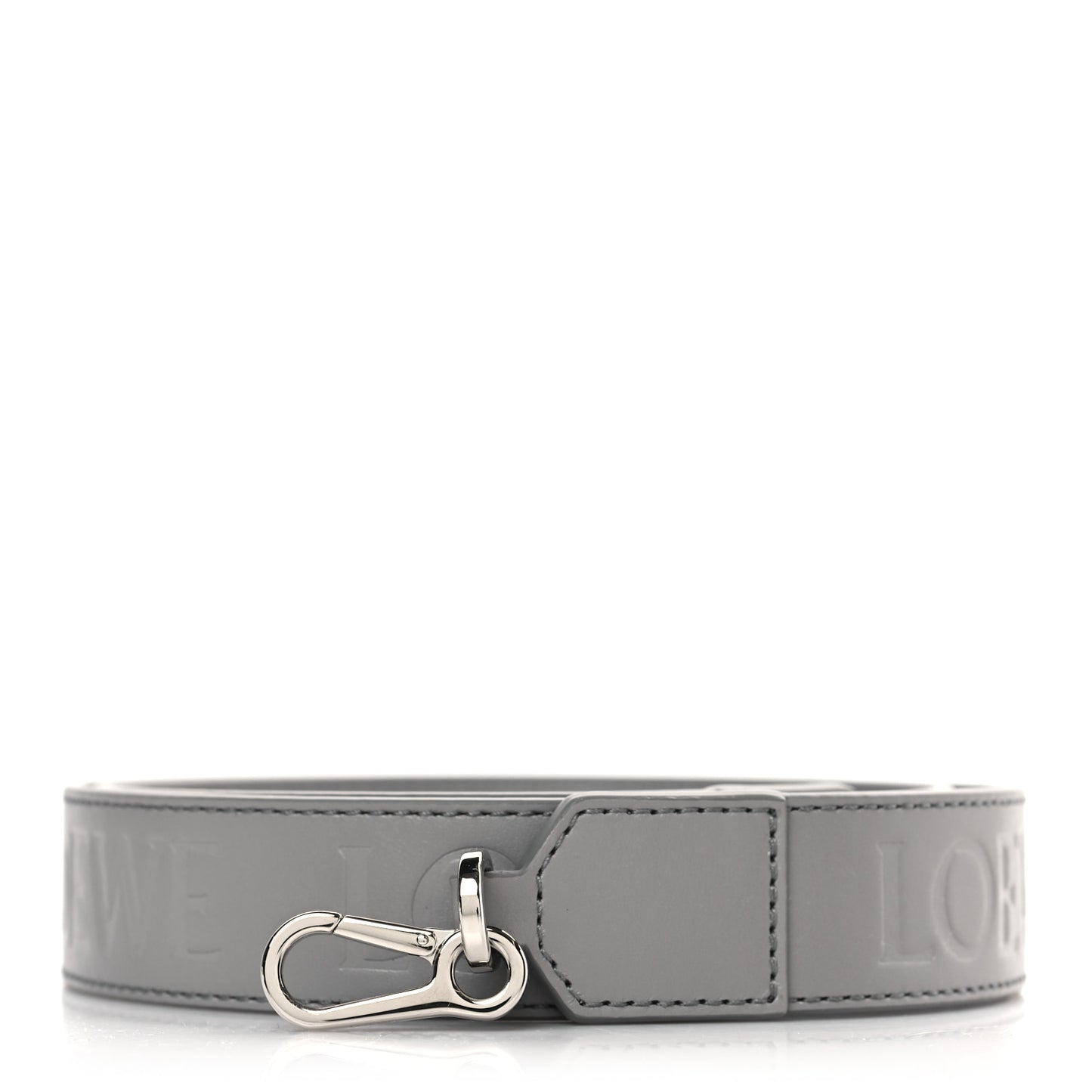 Satin Calfskin Embossed Anagram Strap Pearl Grey