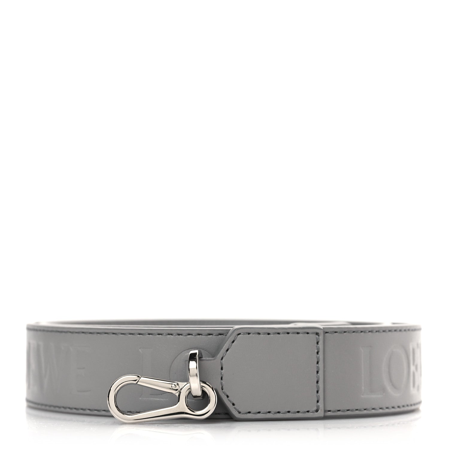 Loewe Satin Calfskin Embossed Anagram Strap Pearl Grey 1 of 5